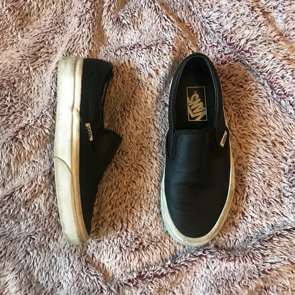 Leather slip on vans